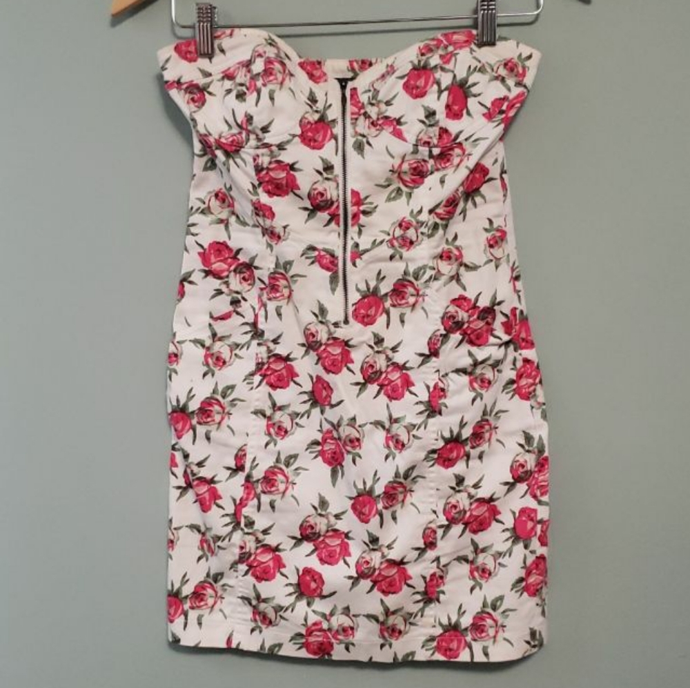 Strapless floral dress